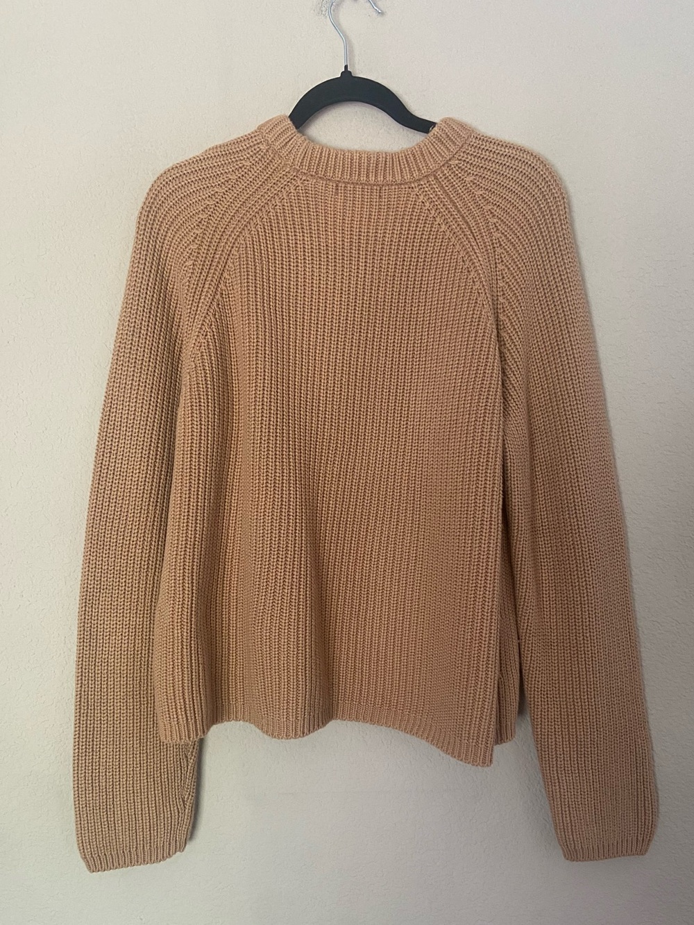 Quince Women 100% Organic Cotton Fisherman Crew Sweater Camel Long Sleeved XL - Picture 2 of 6